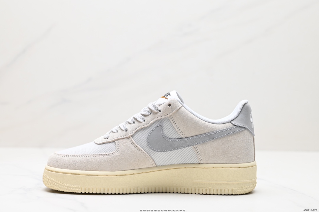 180 Nike Air Force 1 Low 翻毛浅灰帆布拼接 DO9801-100