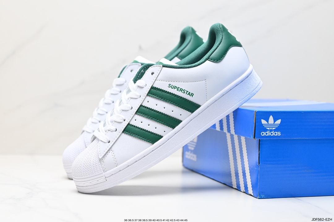 125 阿迪达斯Adidas三叶草 Originals Superstar”Sail/Green/Lace“贝壳头板鞋 CZ3742