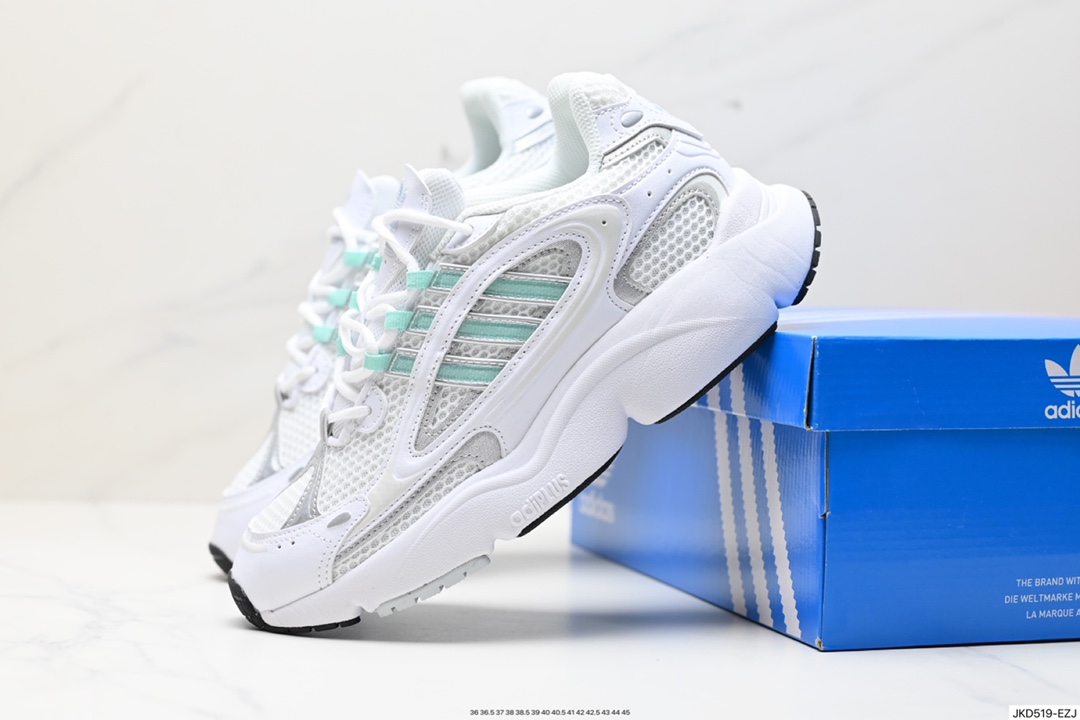 Adidas OZMILLEN阿迪达斯复古黑银拼色男女低帮缓震运动跑鞋  IF6569