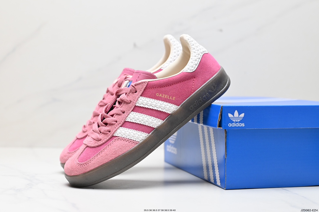 140 阿迪达斯Adidas Originals Gazelle Indoor 三叶草复古防滑耐磨低帮板鞋 HQ8717