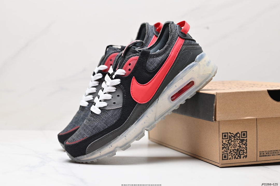 170 耐克Nike Air Max Terrascape 90”Sail/Black”山川地形系列慢跑鞋“牛津布米白黑果冻底”DH2973-100