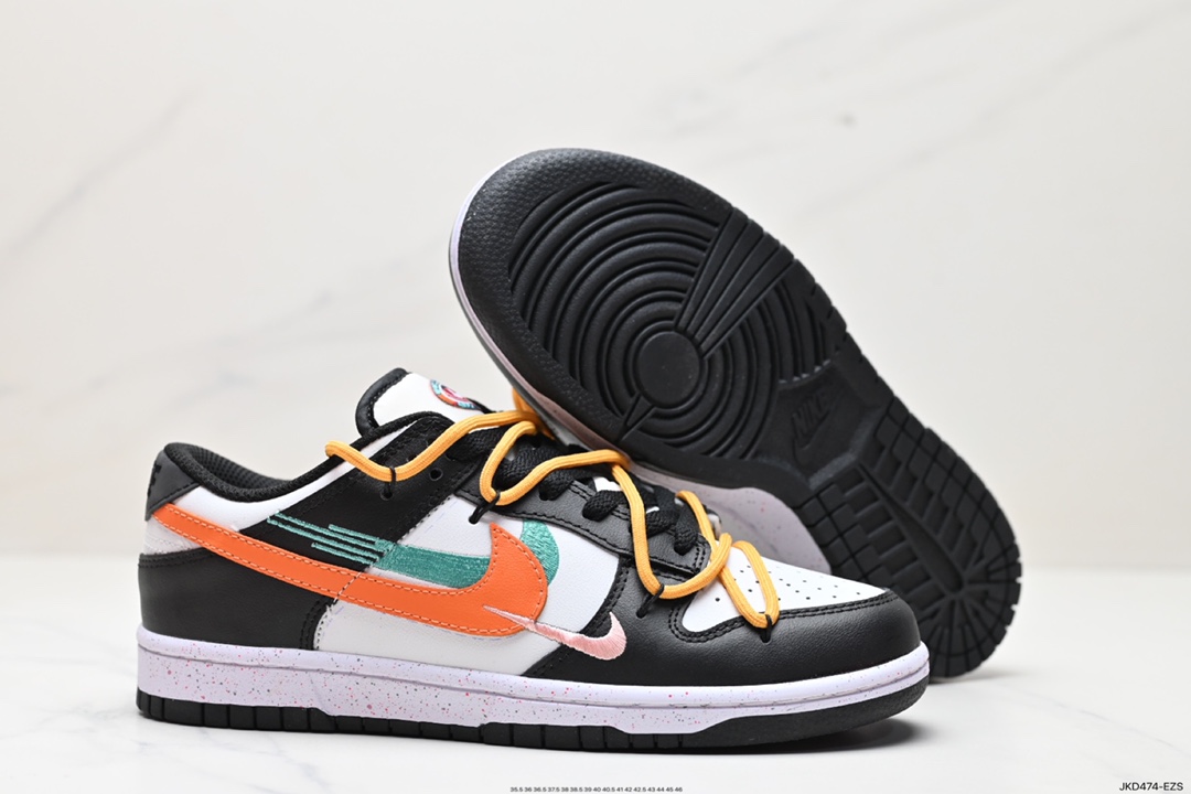 160 Nike Dunk Low "Multi Color" 活力三勾 定制版解构绑带休闲板鞋 FD4623-132