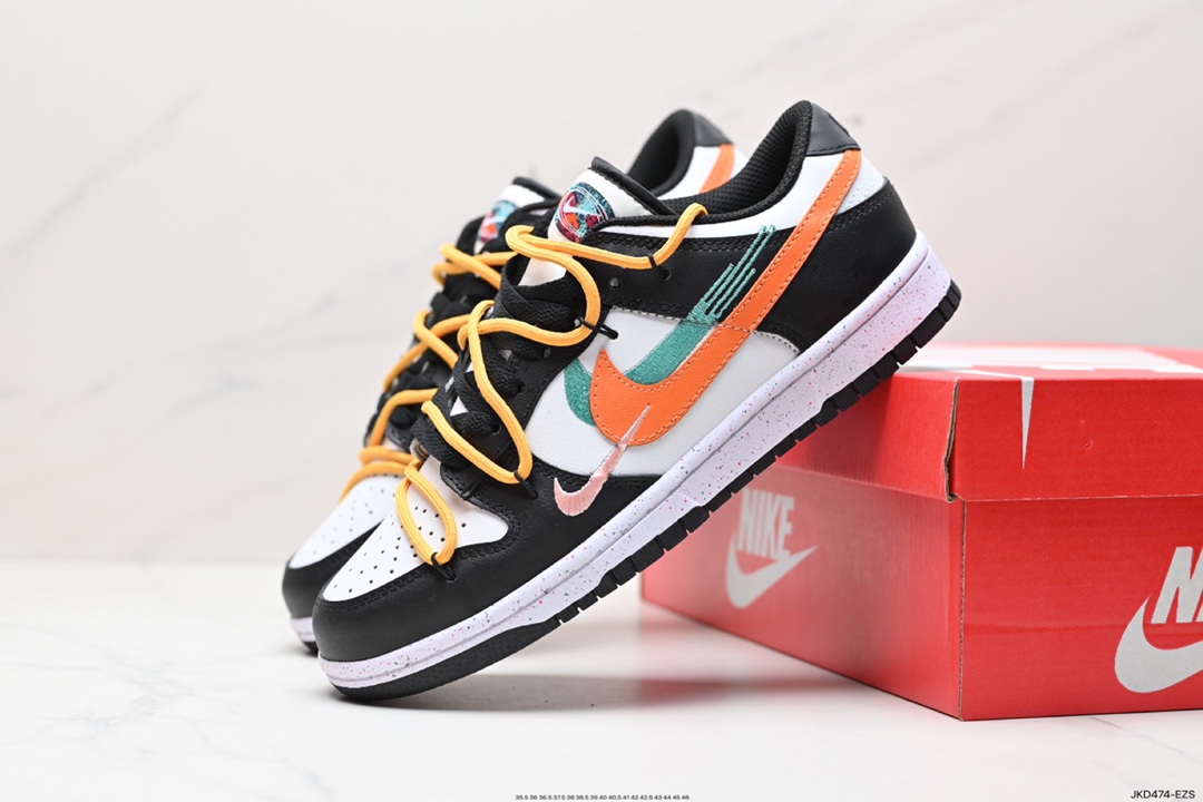 160 Nike Dunk Low "Multi Color" 活力三勾 定制版解构绑带休闲板鞋 FD4623-132