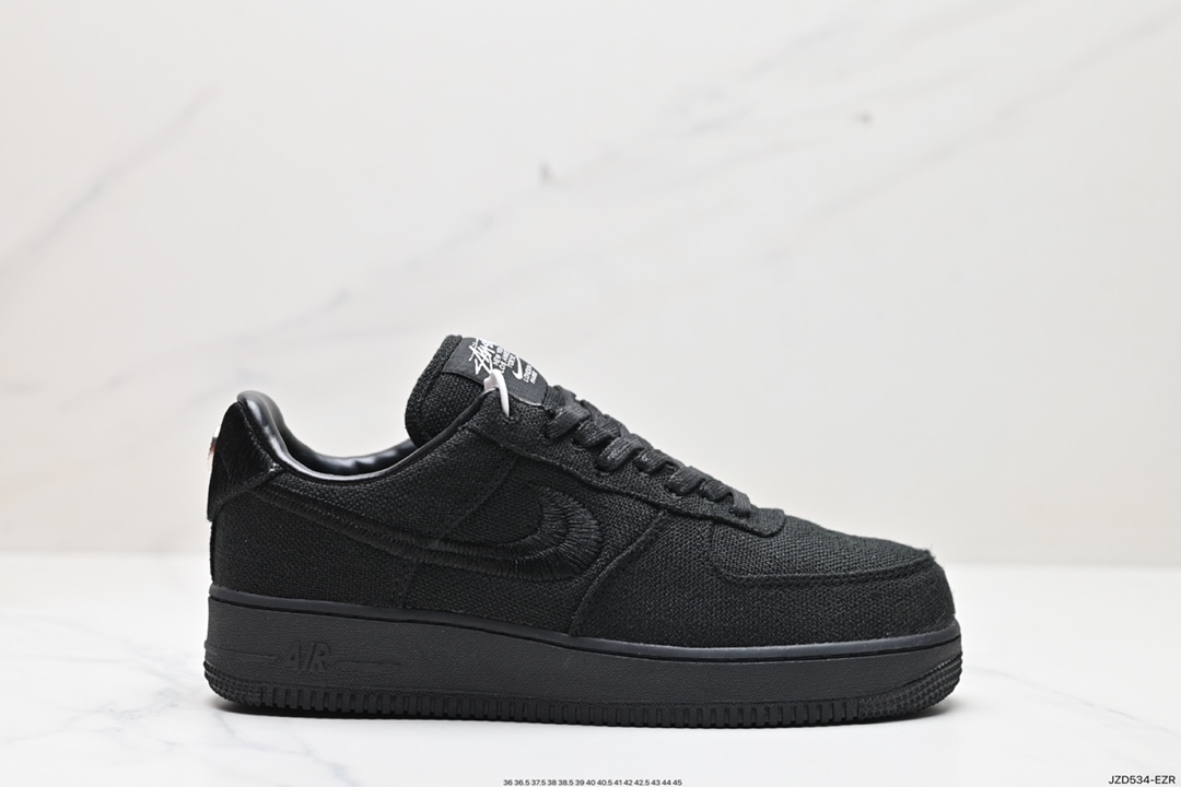 140 Stussy x Nike Air Force 1 ‘07 ”Black Cool“ 斯图西联名空军一号低帮休闲板鞋  CZ9084-001