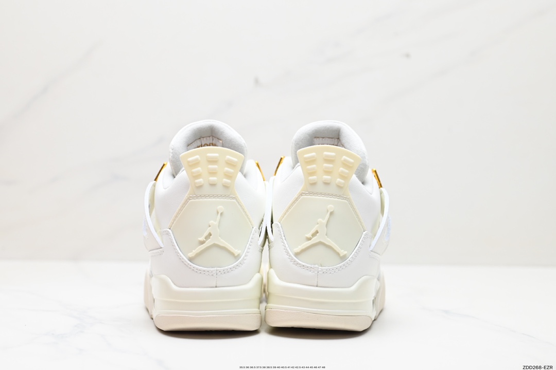 230 耐克Nike Wmns Air Jordan 4 OG’‘Sail Metallic Gold“迈克尔·乔丹AJ4代中帮篮球鞋“盐白金属金扣” AQ9129-170