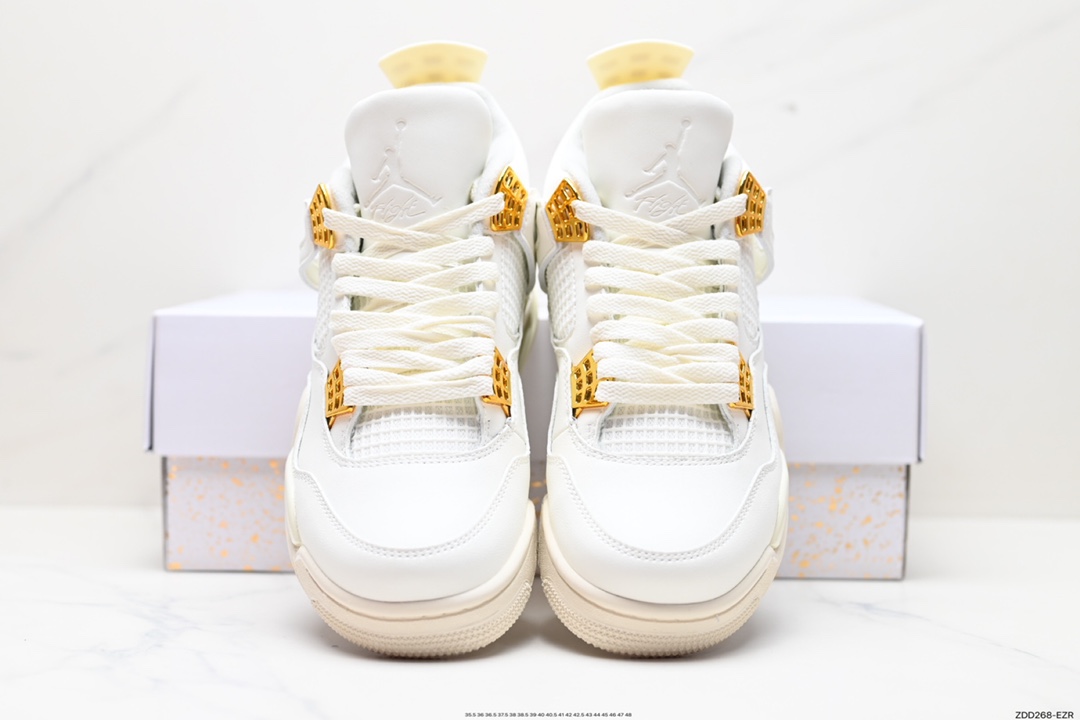 230 耐克Nike Wmns Air Jordan 4 OG’‘Sail Metallic Gold“迈克尔·乔丹AJ4代中帮篮球鞋“盐白金属金扣” AQ9129-170