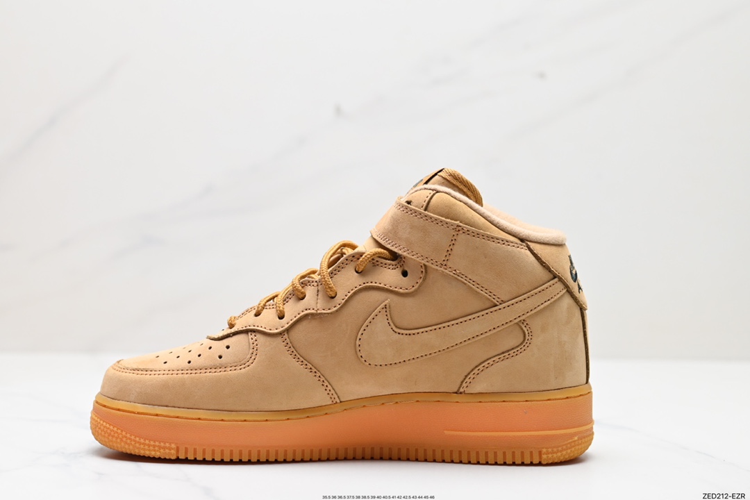 260 NK Air Force 1 ‘07 Mid”Wheat/Flax“空军一号经典中帮百搭休闲运动板鞋 小麦黄棕18款 715889-200