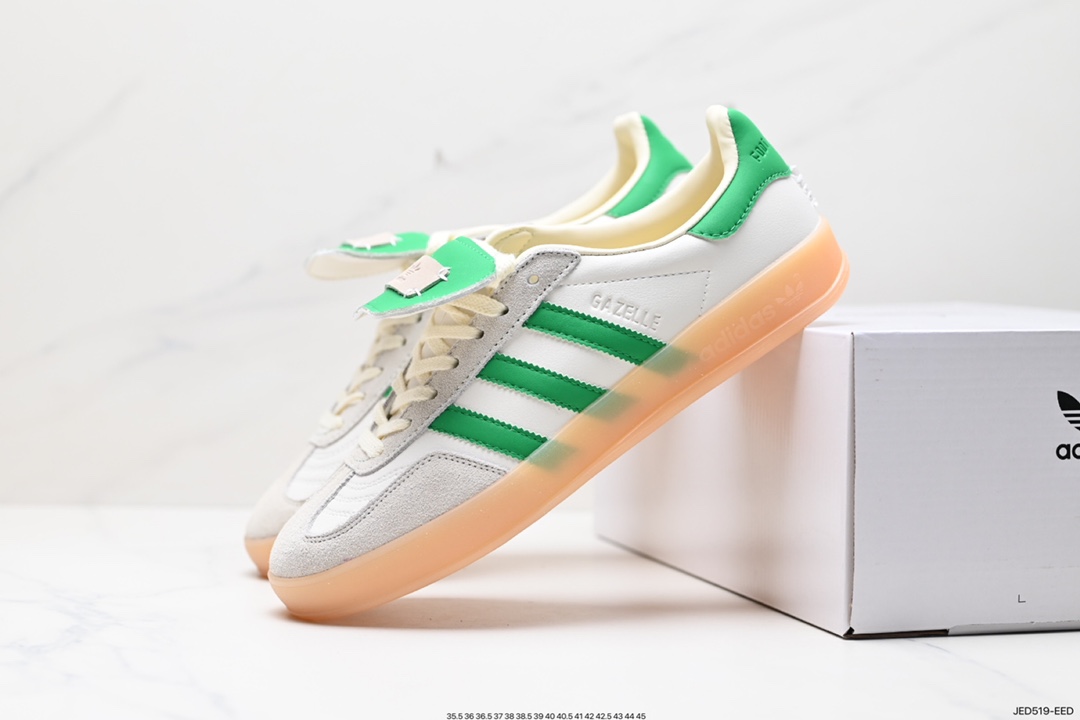 150 阿迪达斯三叶草Adidas Originals Samba OG 桑巴联名舞板鞋“皮革白灰浅蓝生胶底” ID2055