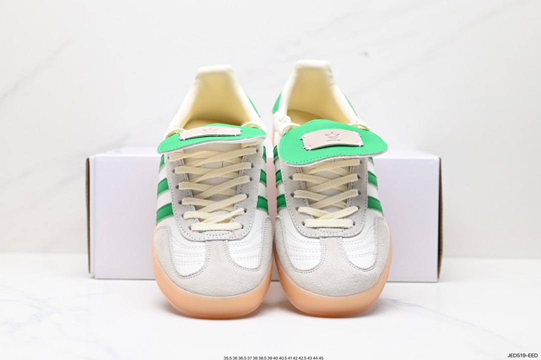 150 阿迪达斯三叶草Adidas Originals Samba OG 桑巴联名舞板鞋“皮革白灰浅蓝生胶底” ID2055