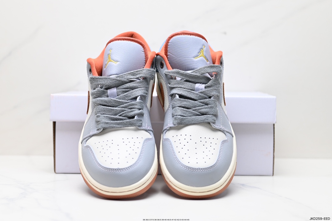 160 Nike Air Jordan 1 Low SE"Phantom Denim Swoosh"AJ1乔丹一代低帮篮球鞋“灰棕牛仔蓝情人节” FZ5045-091