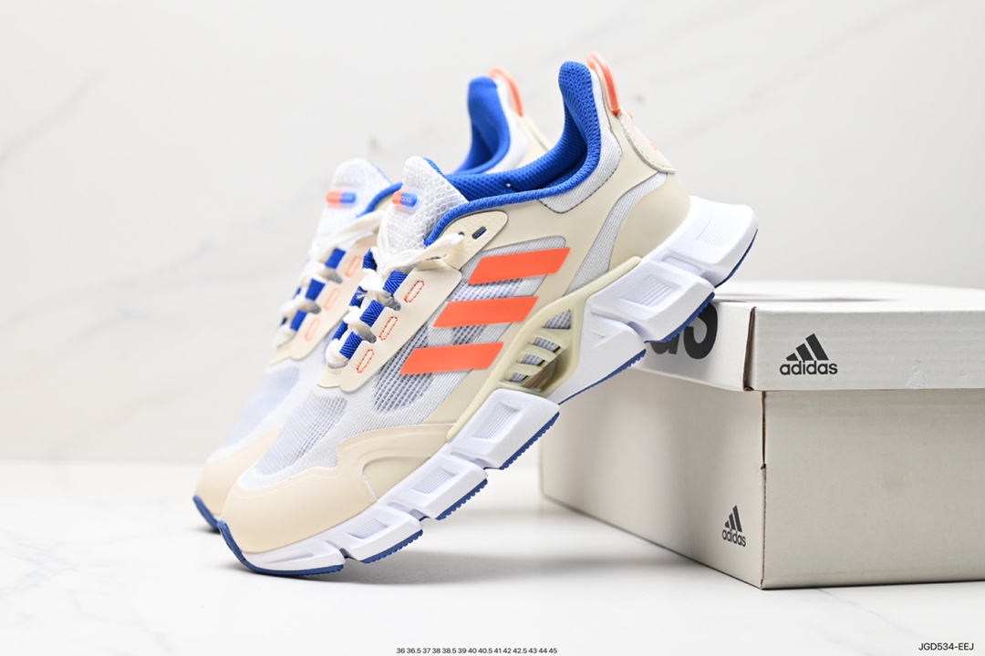 180 Adidas Climacool 清风高弹系列超轻量休闲运动慢跑鞋 乳白桔 IF0634