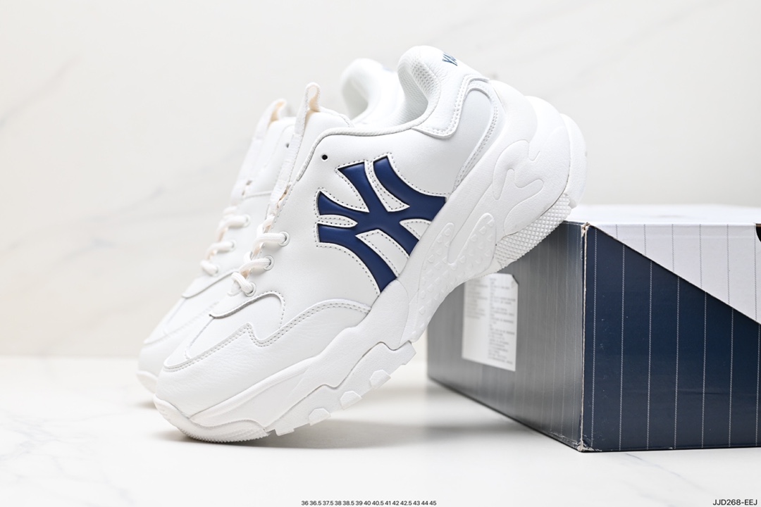 Korea Limited Release NY Yankees Limited x MLB Big Ball Chunky Mesh Thick-soled Daddy Running Shoes 3ASHBCW3N (GP007)