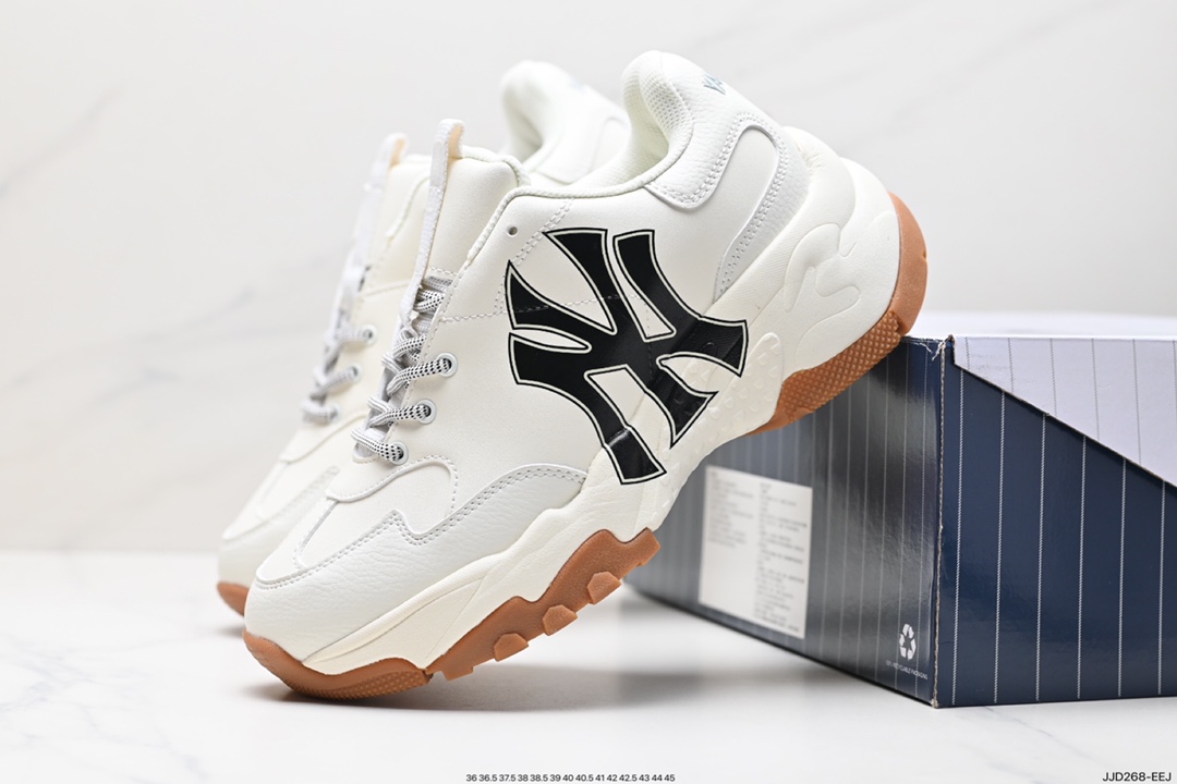 Korea Limited Release NY Yankees Limited x MLB Big Ball Chunky Mesh Thick-soled Daddy Running Shoes 3ASHBCW3N (GP007)