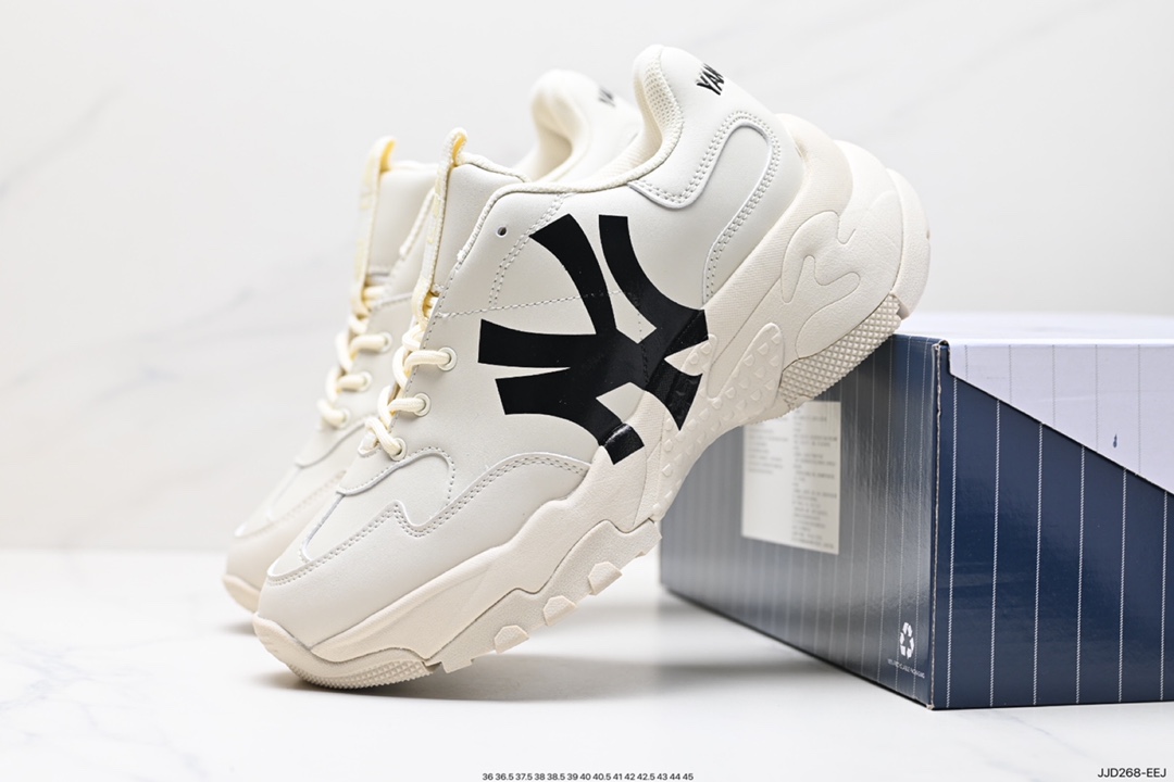 Korea Limited Release NY Yankees Limited x MLB Big Ball Chunky Mesh Thick-soled Daddy Running Shoes 3ASHBCW3N (GP007)