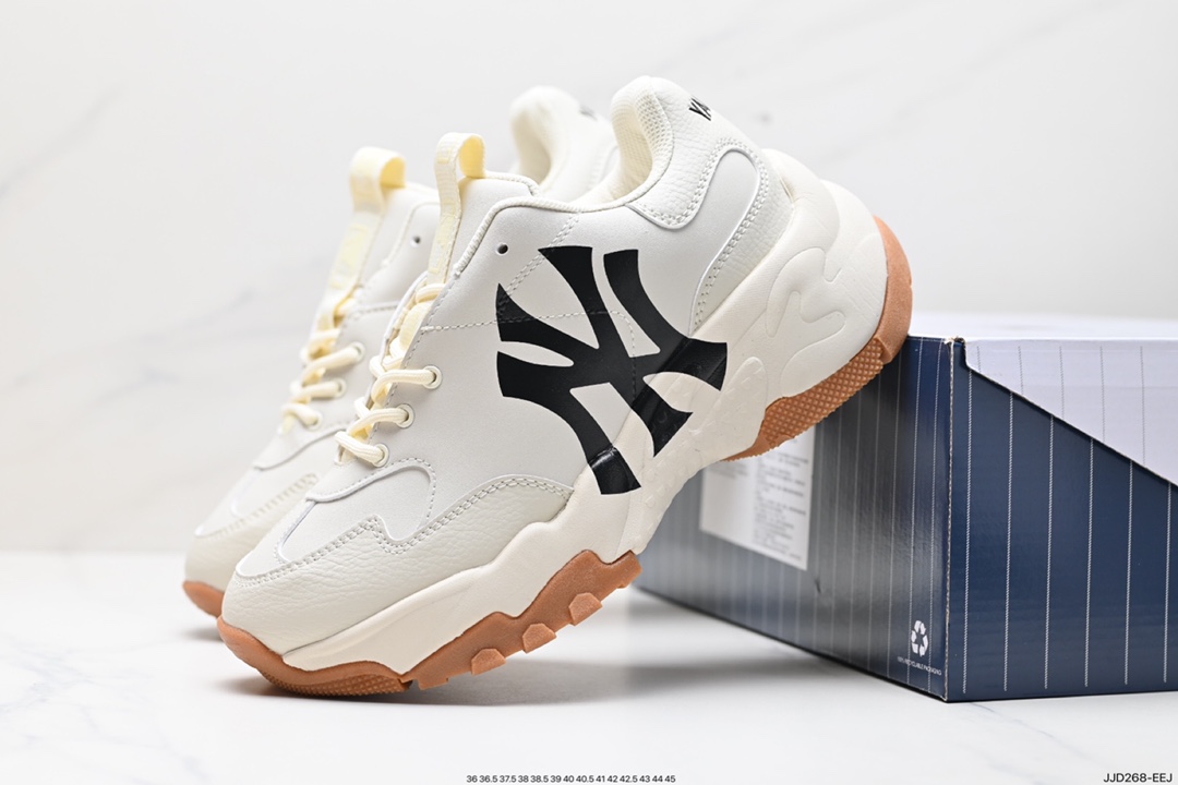 Korea Limited Release NY Yankees Limited x MLB Big Ball Chunky Mesh Thick-soled Daddy Running Shoes 3ASHBCW3N (GP007)