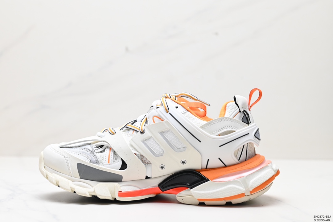 270 高奢品牌-巴黎世家 Balenciaga Sneaker Tess s.Gomma MAILLE WHITE/ORANGE  3.0代  三代户外概念鞋 542023 W1GC1 9059