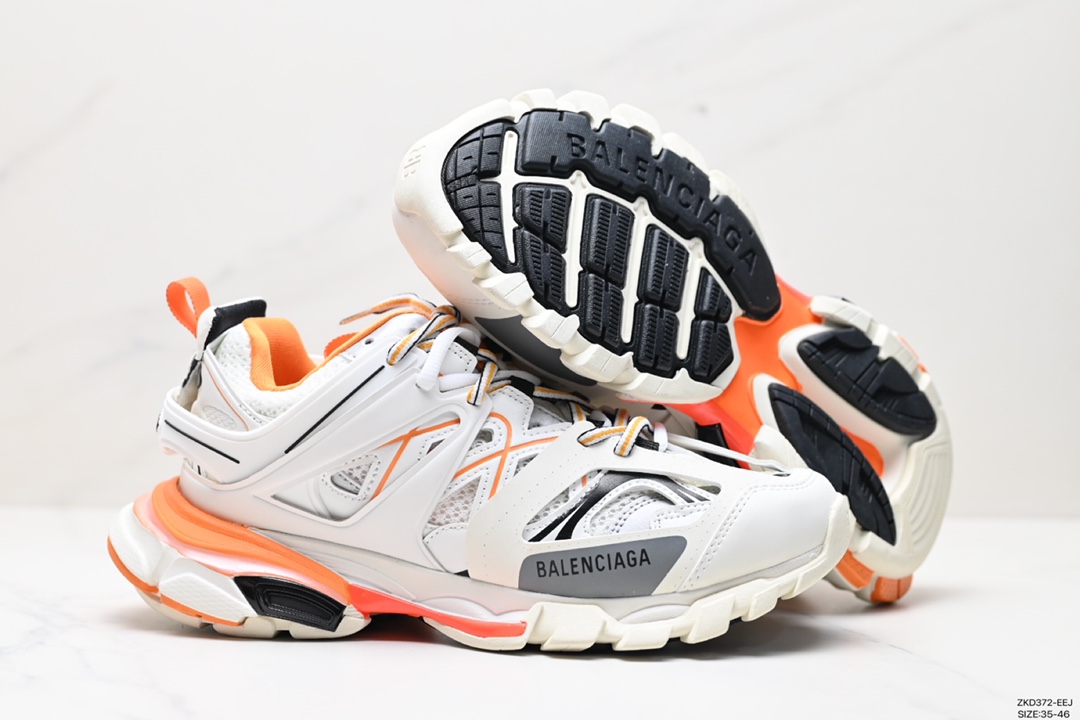 270 高奢品牌-巴黎世家 Balenciaga Sneaker Tess s.Gomma MAILLE WHITE/ORANGE  3.0代  三代户外概念鞋 542023 W1GC1 9059