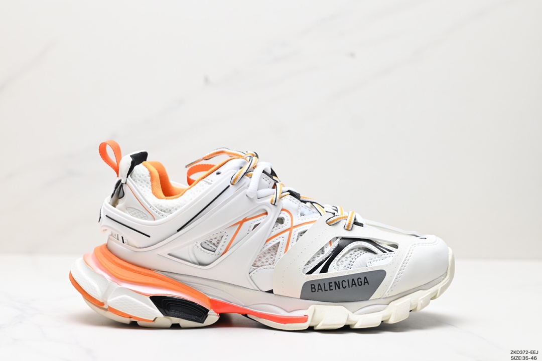 270 高奢品牌-巴黎世家 Balenciaga Sneaker Tess s.Gomma MAILLE WHITE/ORANGE  3.0代  三代户外概念鞋 542023 W1GC1 9059