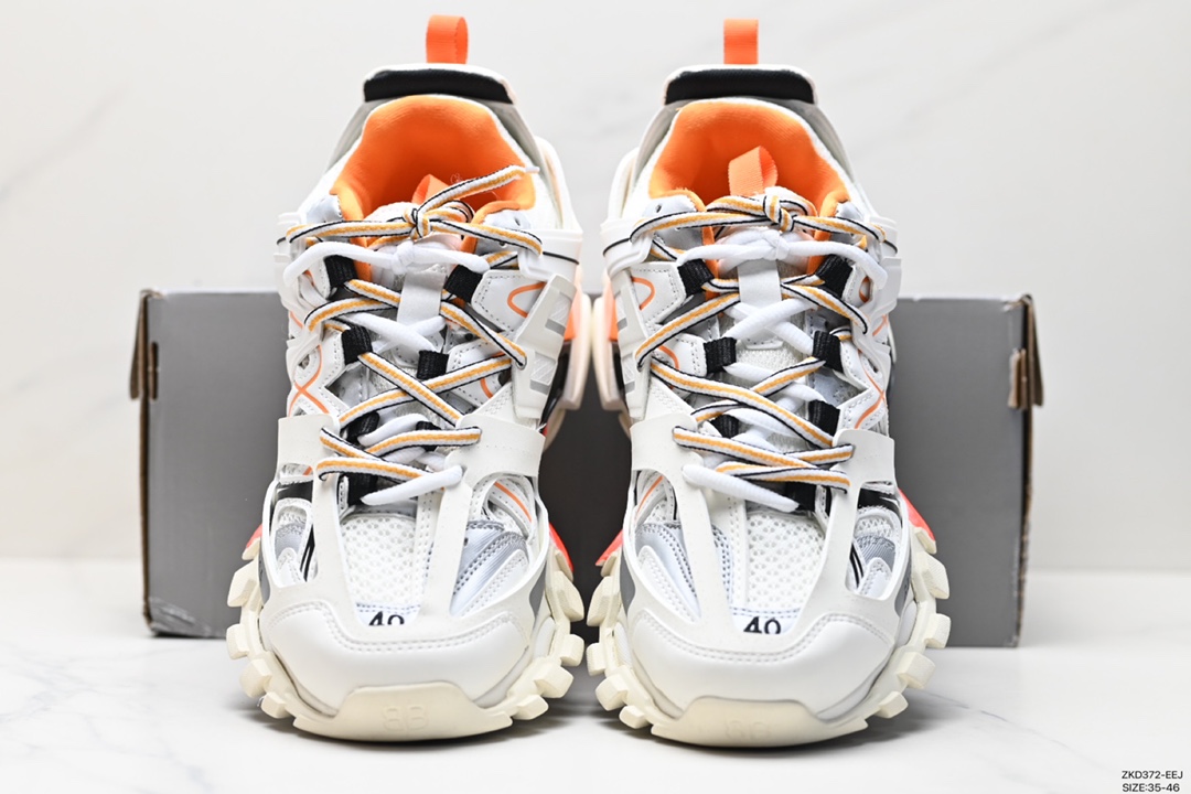 270 高奢品牌-巴黎世家 Balenciaga Sneaker Tess s.Gomma MAILLE WHITE/ORANGE  3.0代  三代户外概念鞋 542023 W1GC1 9059