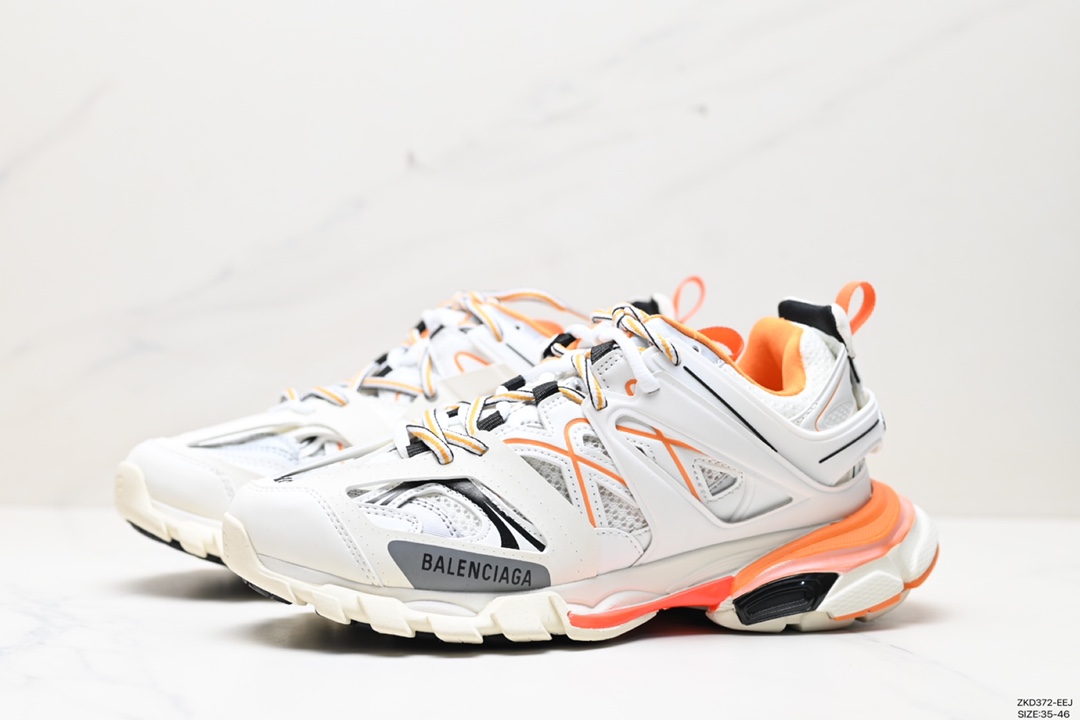 270 高奢品牌-巴黎世家 Balenciaga Sneaker Tess s.Gomma MAILLE WHITE/ORANGE  3.0代  三代户外概念鞋 542023 W1GC1 9059