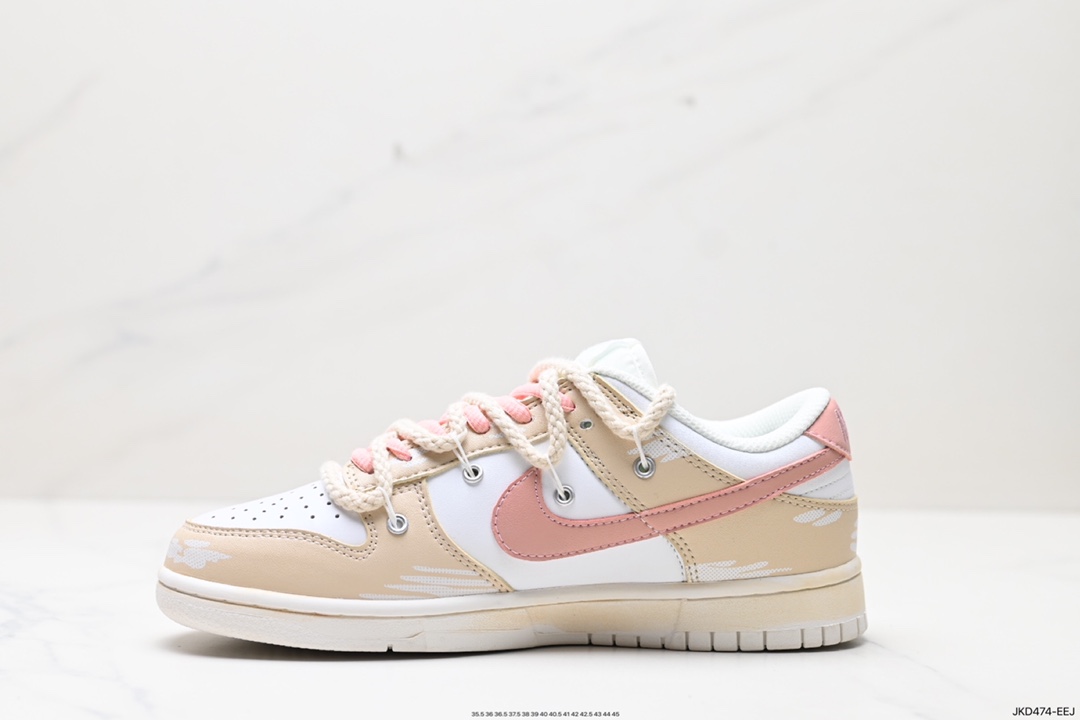 160 耐克Nike SB Dunk Low GS"Rose Pink/White"扣篮系列低帮板鞋“玫瑰粉白绑绳”DH9765-100