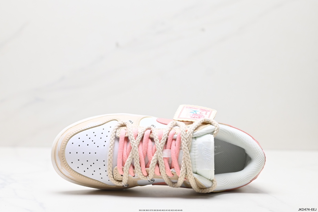 160 耐克Nike SB Dunk Low GS"Rose Pink/White"扣篮系列低帮板鞋“玫瑰粉白绑绳”DH9765-100