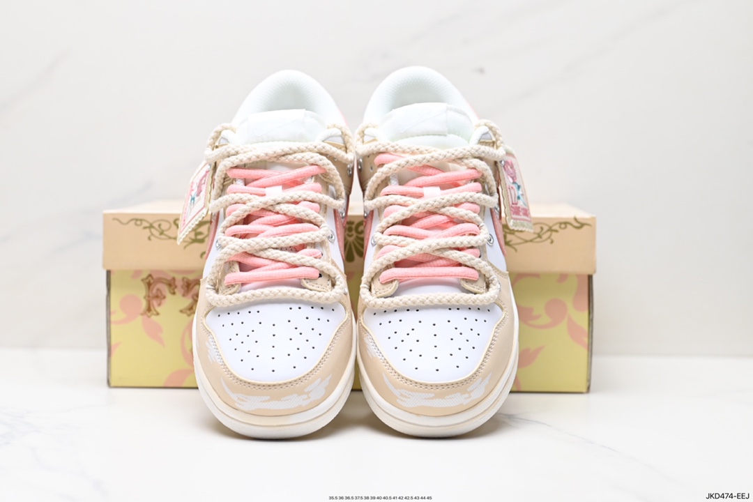 160 耐克Nike SB Dunk Low GS"Rose Pink/White"扣篮系列低帮板鞋“玫瑰粉白绑绳”DH9765-100