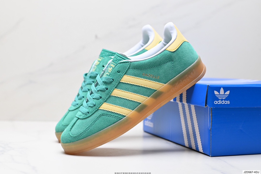 140 adidas Originals Gazelle INdoor 三叶草休闲防滑耐磨低帮板鞋 IH7499