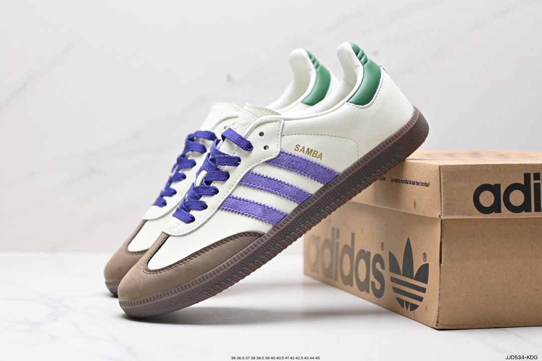 阿迪达斯三叶草Adidas Originals Samba Vegan OG”SPD”桑巴舞板鞋 ID8349