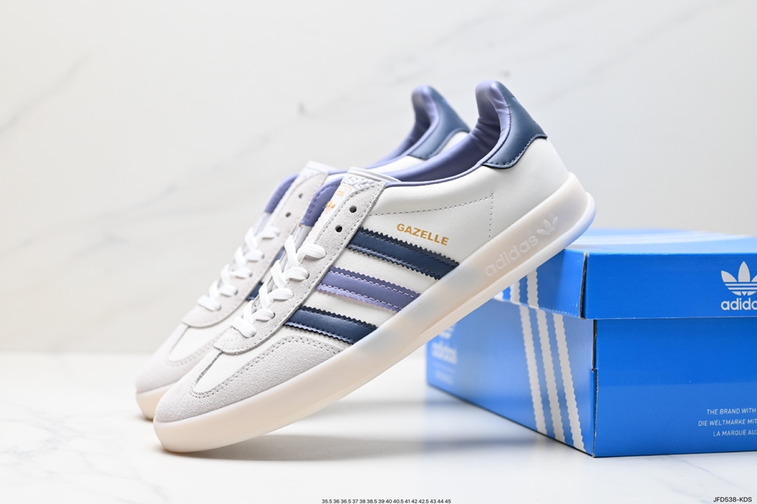 170 adidas Originals Gazelle INdoor 三叶草休闲防滑耐磨低帮板鞋 IG1643