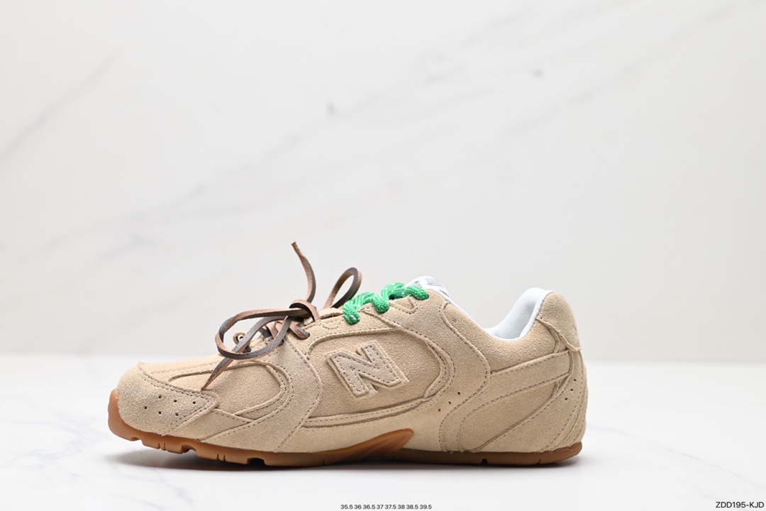 230 缪缪MiuMiu x NB新百伦New Balance 530 SL系列低帮经典慢跑鞋“联名翻毛卡其鞋带”5E165E_Z5O_F0401_F_D005