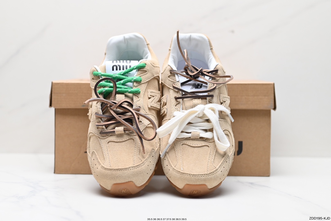 230 缪缪MiuMiu x NB新百伦New Balance 530 SL系列低帮经典慢跑鞋“联名翻毛卡其鞋带”5E165E_Z5O_F0401_F_D005