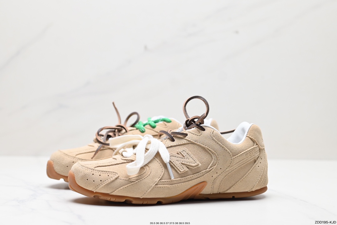 230 缪缪MiuMiu x NB新百伦New Balance 530 SL系列低帮经典慢跑鞋“联名翻毛卡其鞋带”5E165E_Z5O_F0401_F_D005