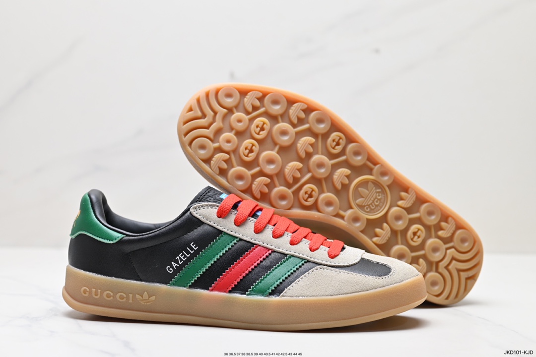 160 重磅联名 Adidas｜GUCCI  三叶草logo与标志性三条杆为设计元素  18888-2SH90-1072