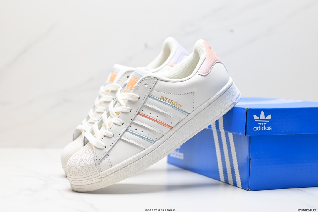 125 阿迪达斯Adidas三叶草 Originals Superstar”Sail/Green/Lace“贝壳头运动板鞋 EG4957