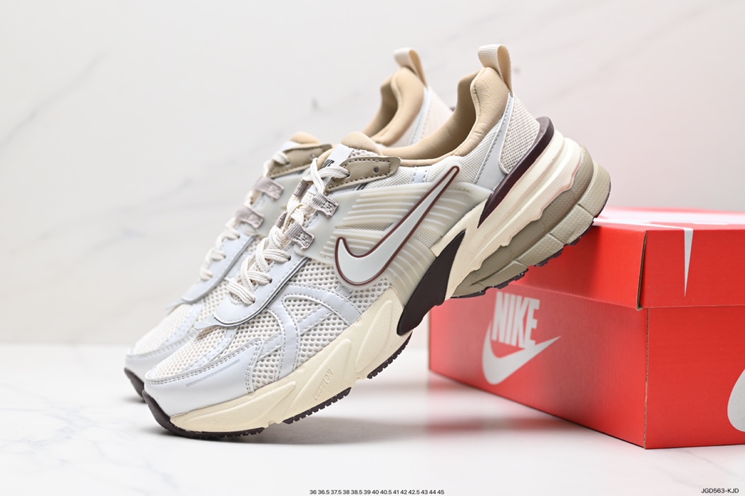 180 Nike Wmns V2K Runtekk Low"Sail Tan Brown"复古潮系列慢跑鞋“米灰奶茶棕”FD0736-103