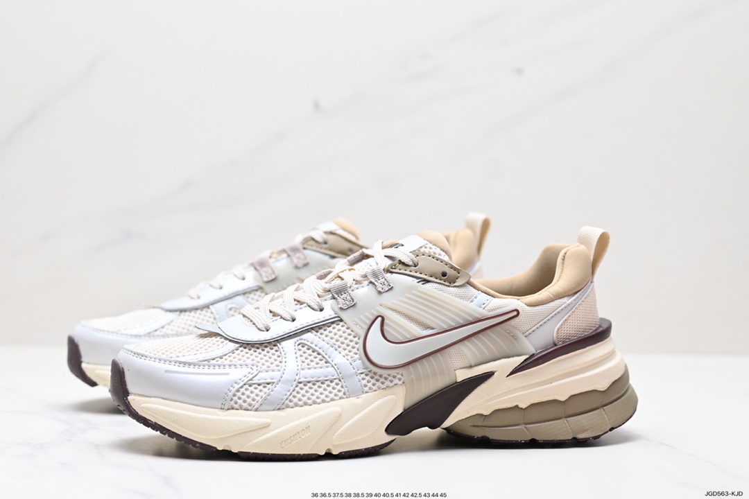 180 Nike Wmns V2K Runtekk Low"Sail Tan Brown"复古潮系列慢跑鞋“米灰奶茶棕”FD0736-103