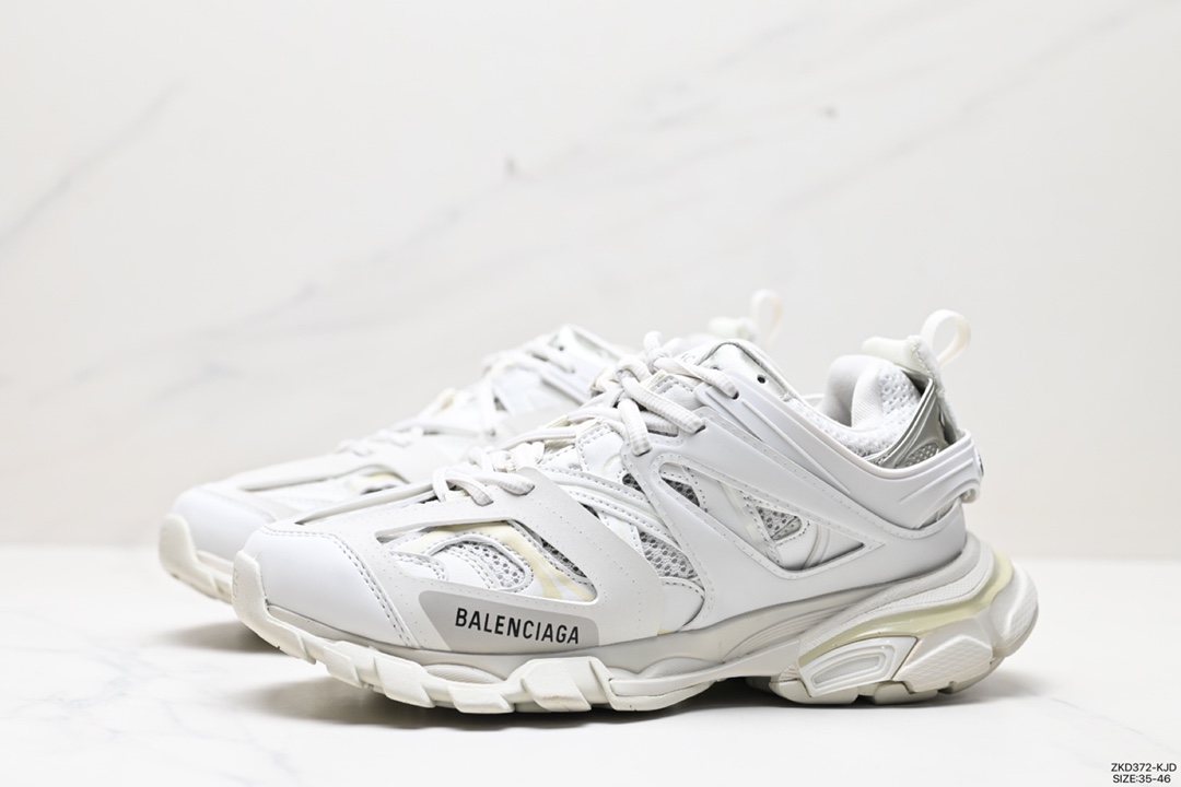 270 高奢品牌-巴黎世家 Balenciaga Sneaker Tess s.Gomma MAILLE WHITE/ORANGE  3.0代  542023 W1GC1 9059