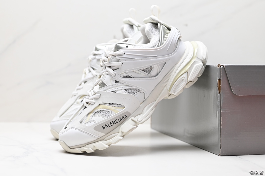 270 高奢品牌-巴黎世家 Balenciaga Sneaker Tess s.Gomma MAILLE WHITE/ORANGE  3.0代  542023 W1GC1 9059