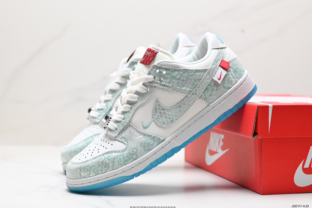 Nike SB Dunk Low LX ”Year of the Dragon” dunk shoes ”Year of the Dragon Green Beige White Blue Jewel” FZ5065-111