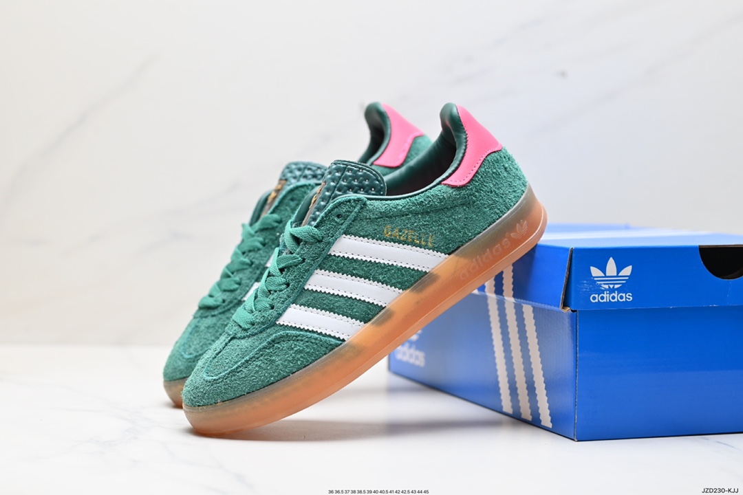 140 阿迪达斯Adidas Originals Gazelle Indoor 三叶草复古防滑耐磨低帮板鞋 HQ8717