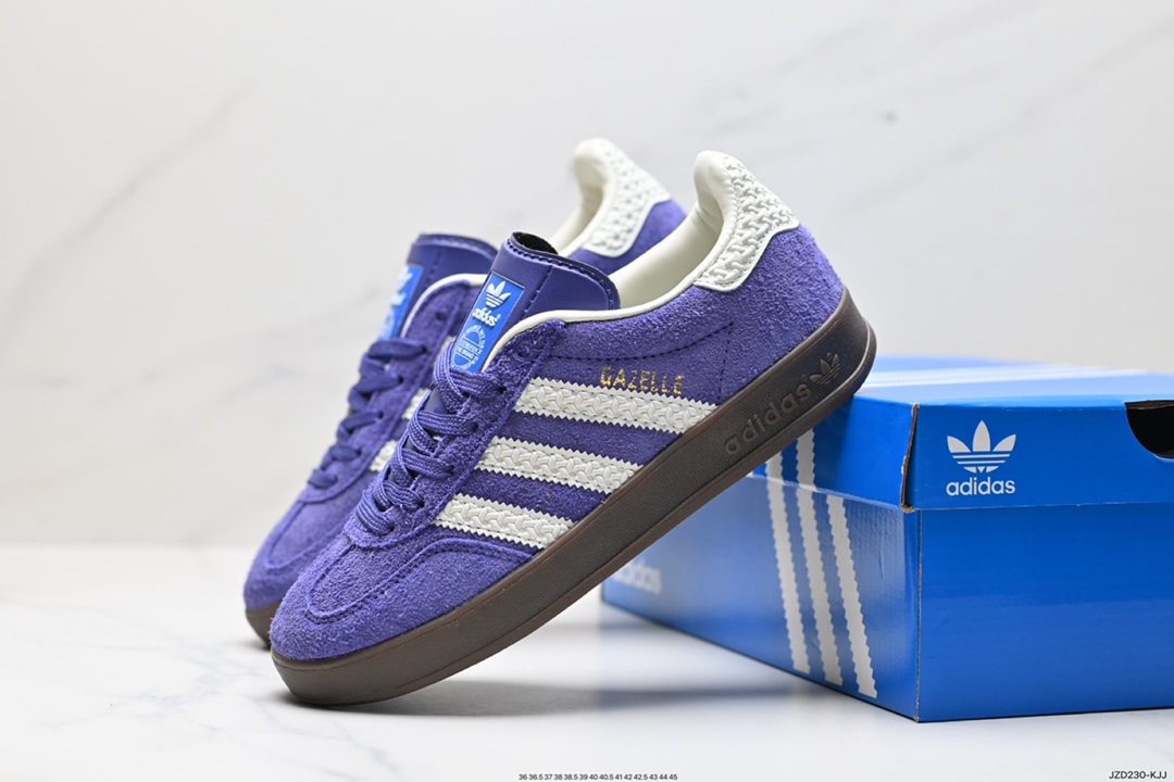 140 阿迪达斯Adidas Originals Gazelle Indoor 三叶草复古防滑耐磨低帮板鞋 HQ8717