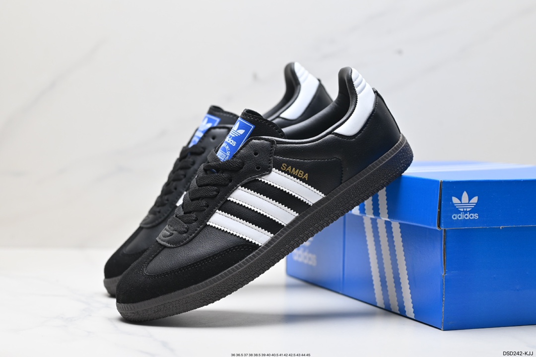 100 阿迪达斯三叶草Adidas Originals Samba Vegan OG”SPD”桑巴舞板鞋“银雾公主蕾丝边焦糖底”  B75806