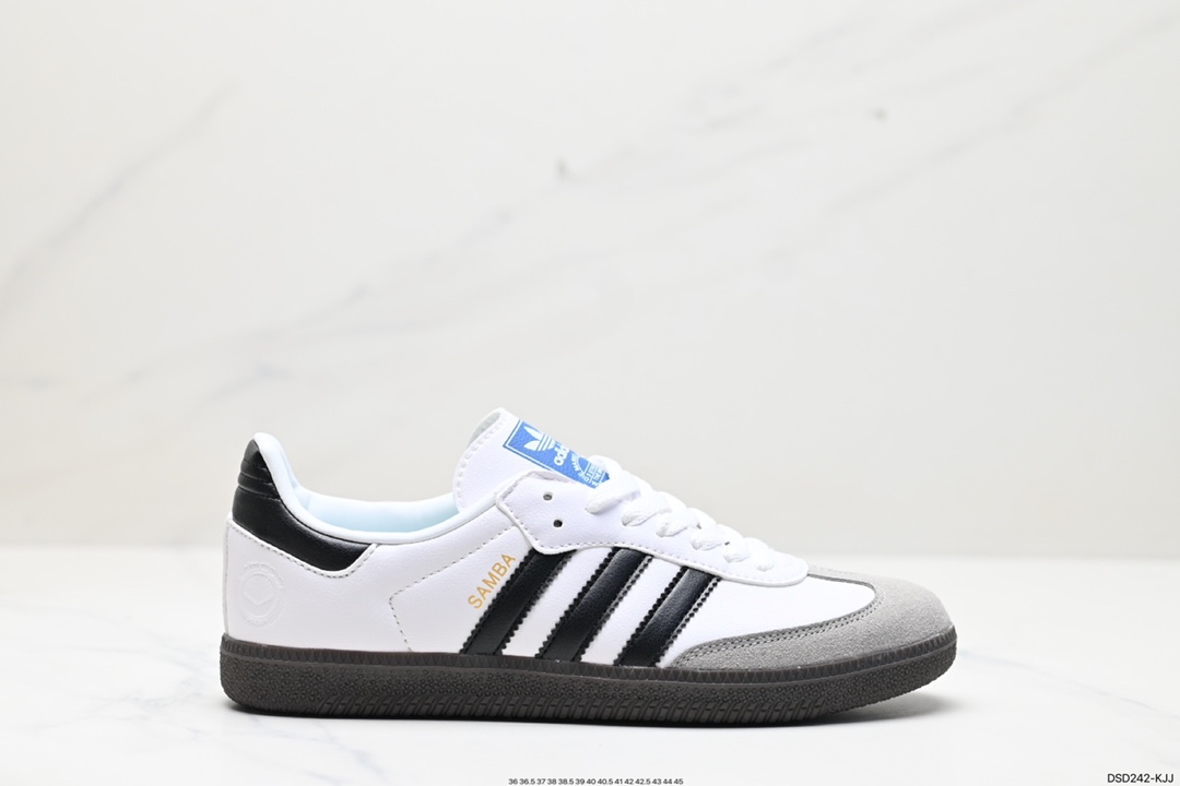 100 阿迪达斯三叶草Adidas Originals Samba Vegan OG”SPD”桑巴舞板鞋“银雾公主蕾丝边焦糖底”  B75806