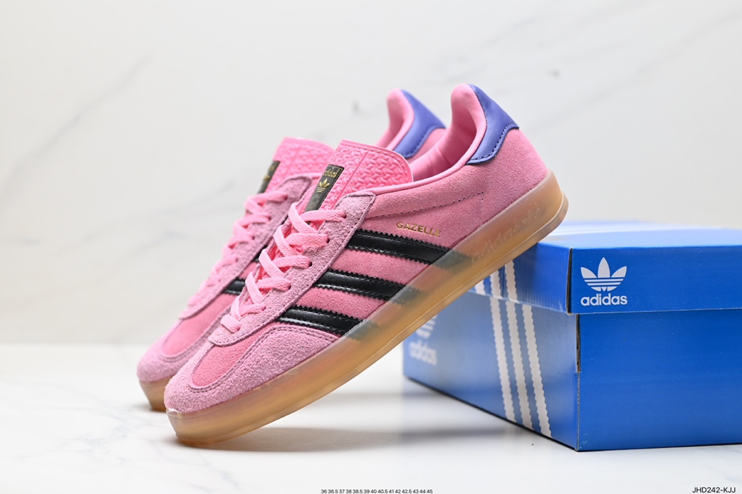 190 Adidas Gazelle Indoor Trainers 羚羊内训系列低帮复古百搭休闲运动德训风板鞋  IE7002