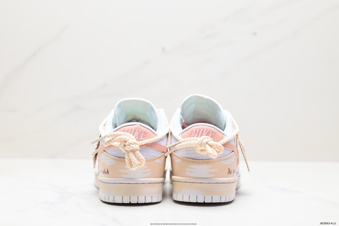 160 耐克Nike SB Dunk Low GS”Rose Pink/White”扣篮系列低帮板鞋“玫瑰粉白绑绳”DH9765-100