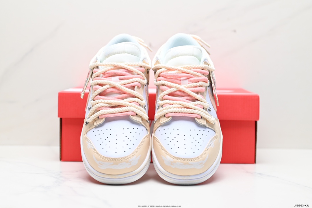 160 耐克Nike SB Dunk Low GS”Rose Pink/White”扣篮系列低帮板鞋“玫瑰粉白绑绳”DH9765-100