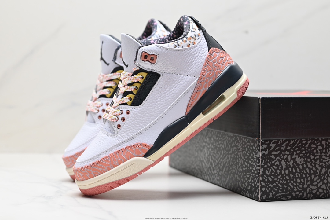 240 耐克Nike Air Jordan 3 Retro GS”Red Stardust”迈克尔·乔丹AJ3代中帮复古休闲运动文化篮球鞋“花卉粉樱花粉白”441140-100