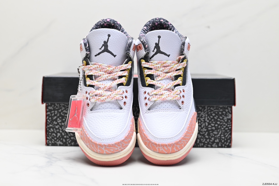 240 耐克Nike Air Jordan 3 Retro GS”Red Stardust”迈克尔·乔丹AJ3代中帮复古休闲运动文化篮球鞋“花卉粉樱花粉白”441140-100