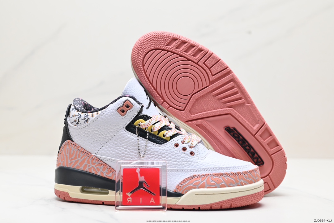 240 耐克Nike Air Jordan 3 Retro GS”Red Stardust”迈克尔·乔丹AJ3代中帮复古休闲运动文化篮球鞋“花卉粉樱花粉白”441140-100